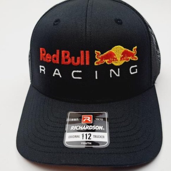 Handmade Accessories - Embroidered Red Bull Richardson 112 Youth Trucker F1 Race Snapback Cap Hat Black